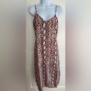 Snake print midi dress